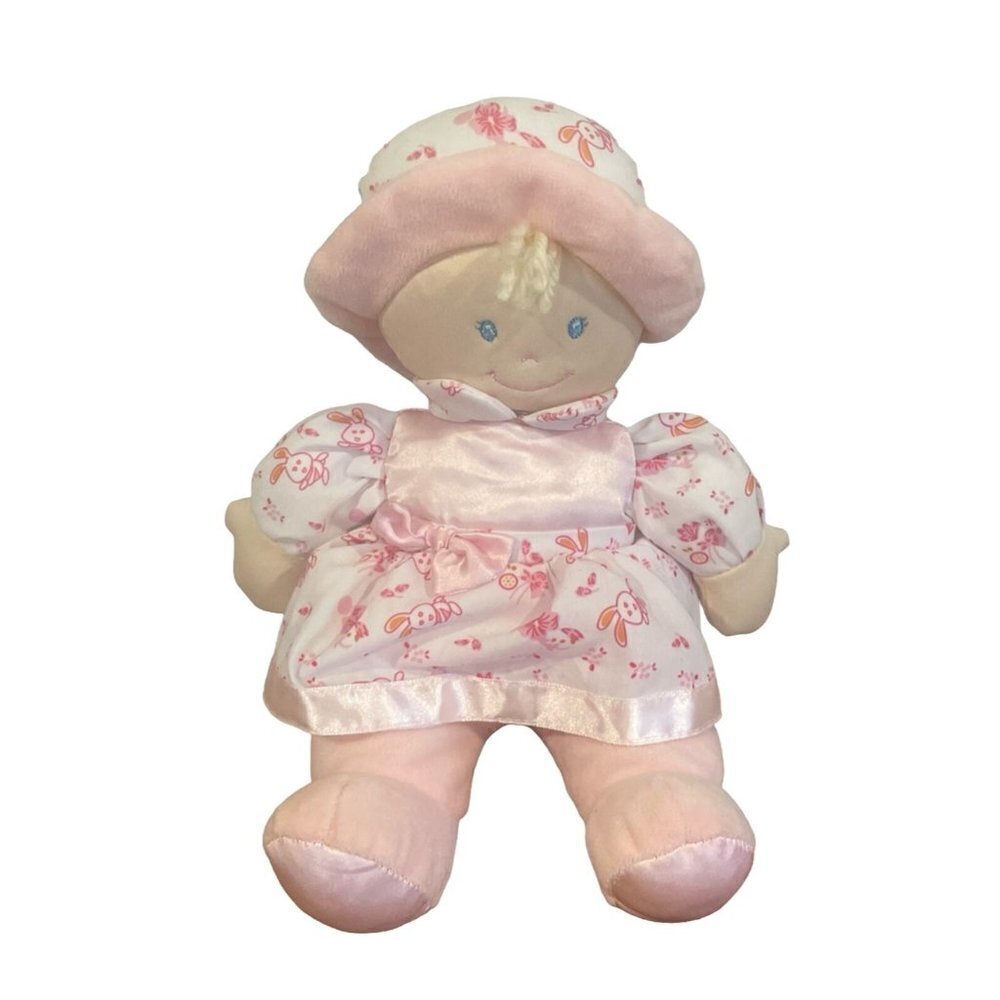 Kids Preferred first doll baby plush pink  Bunny hat dress 2022